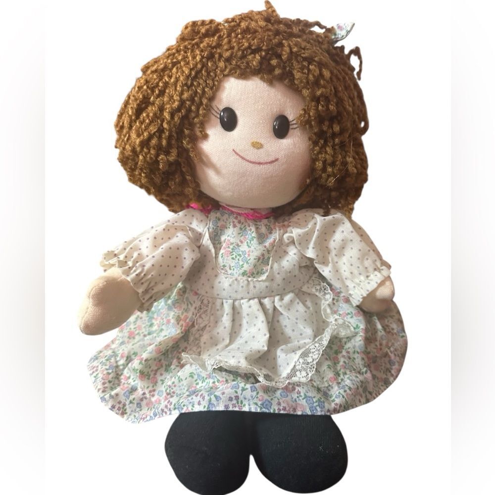 Vintage Musical Doll Moves Rolls Head Music Plays Brown Hair Black Eyes